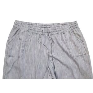 Lane Bryant Pants Women's Size 24 Linen Blend Striped Elastic Waist Wide Leg